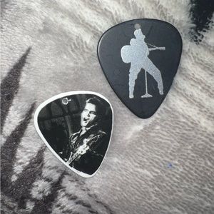 2 Elvis Presley Guitar Pick Necklace Pendants